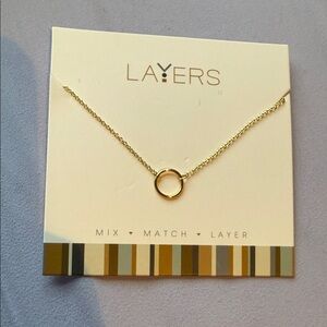 Layers Gold Circle Pendant Necklace